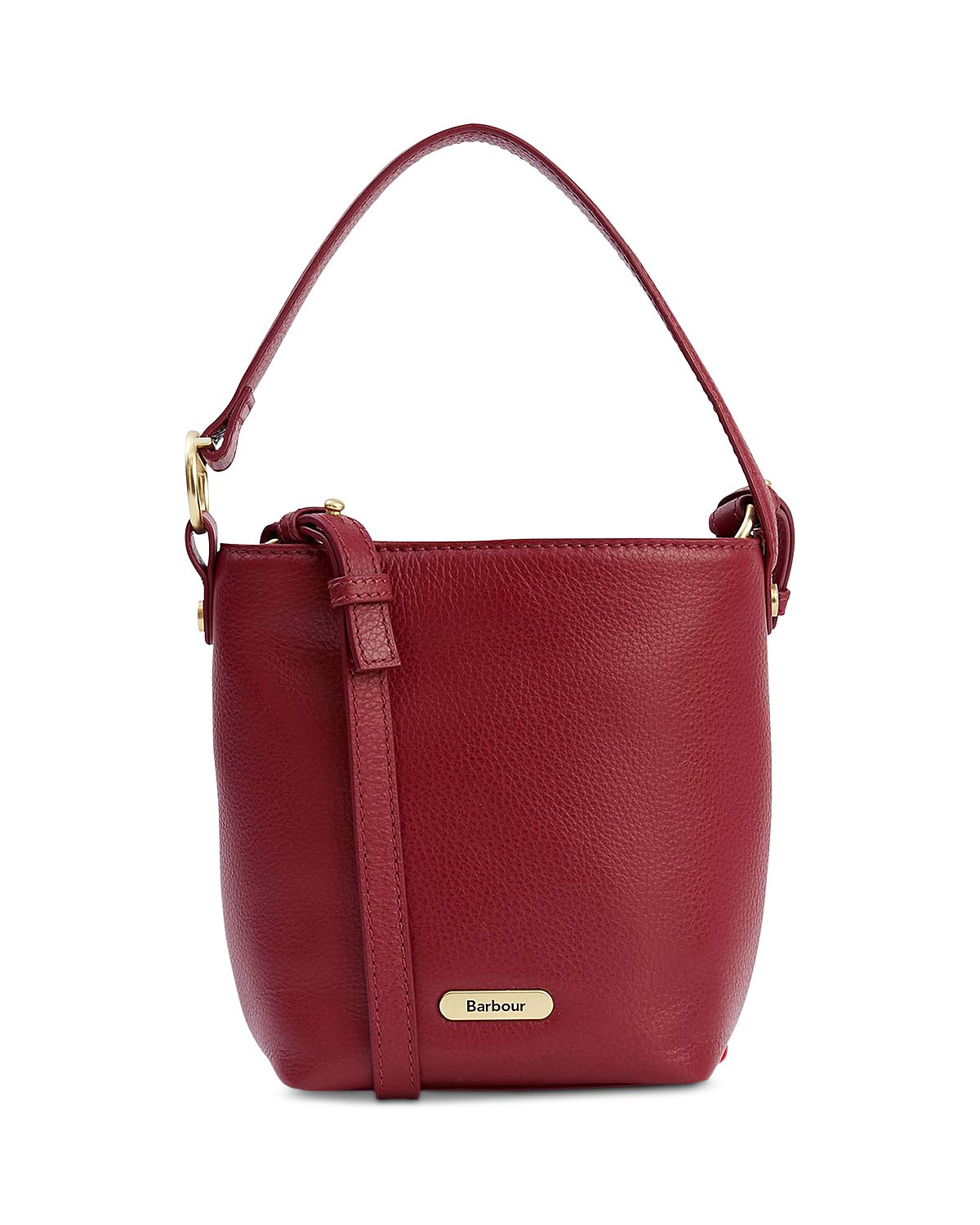 Barbour Cedar Mini Leather Bucket Bag