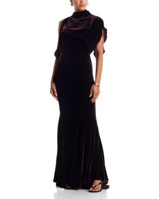 Paris Georgia Kate Velvet Cape Maxi Dress