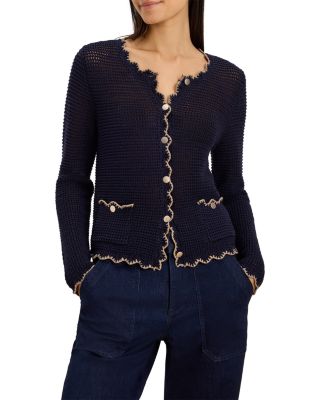 Trimmed Mesh Cardigan 
