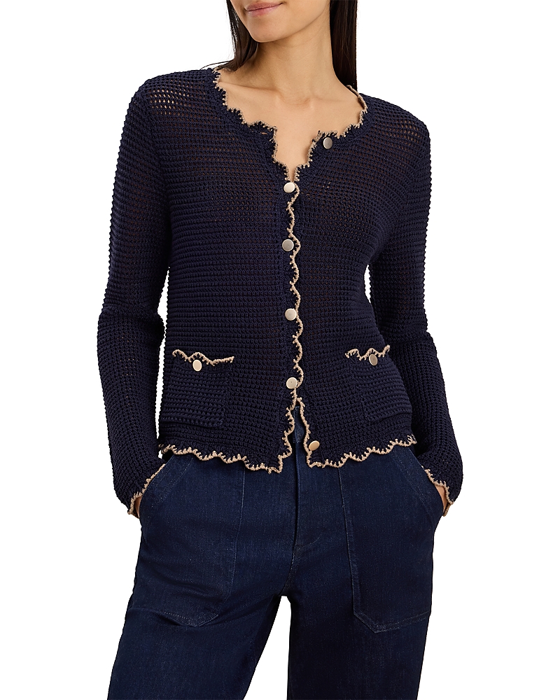 Nic+Zoe Trimmed Mesh Cardigan