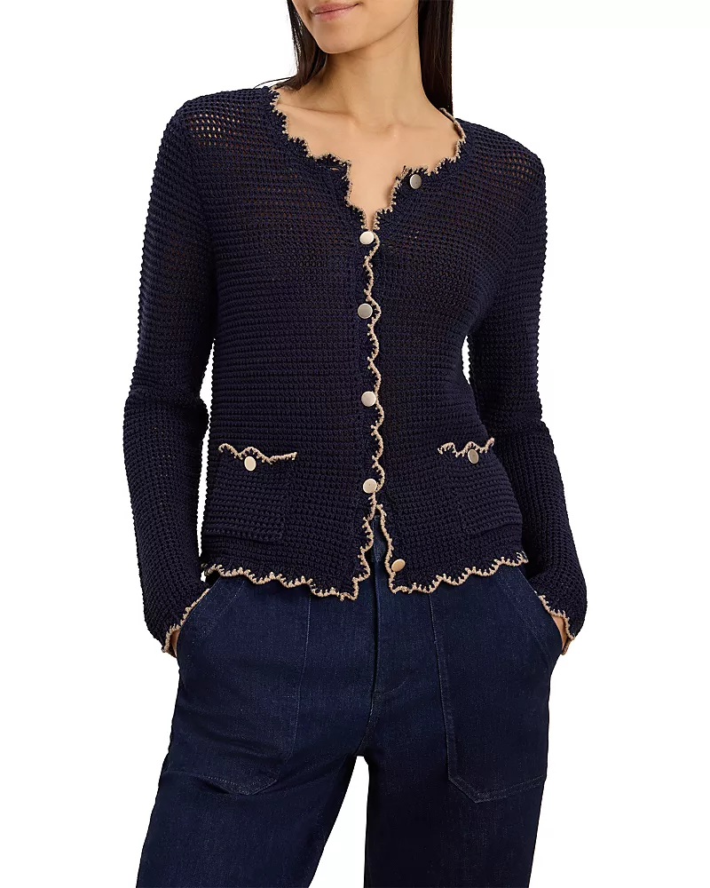 Nic+Zoe Trimmed Mesh Cardigan