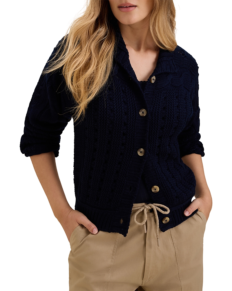 Nic+Zoe Cable Knit Mock Neck Cardigan