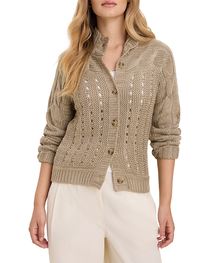 Nic+zoe Cable Knit Mock Neck Cardigan