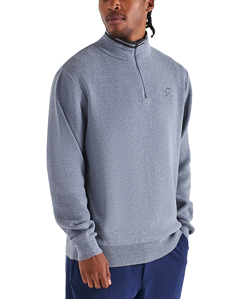 Malbon Sorrel Mock Neck Quarter Zip Cotton Blend Sweater