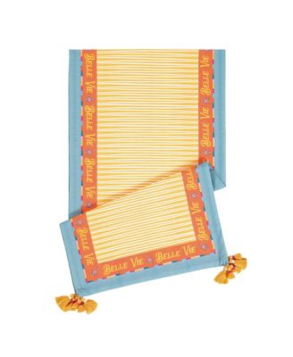  Nilufer Digital Printed Tassel Cotton Runner, 19x70 In