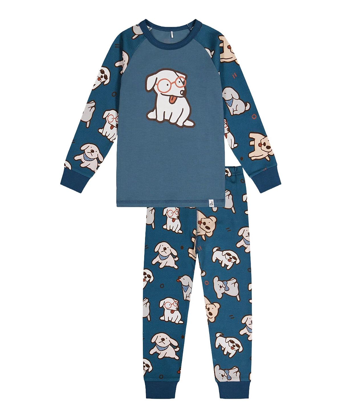 Deux par Deux Boys' Dog Organic Cotton Top Pants Two Piece Pajama Set - Little Kid