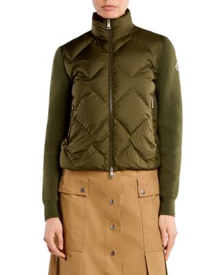 Wool & Cashmere Padded Zip Front Cardigan