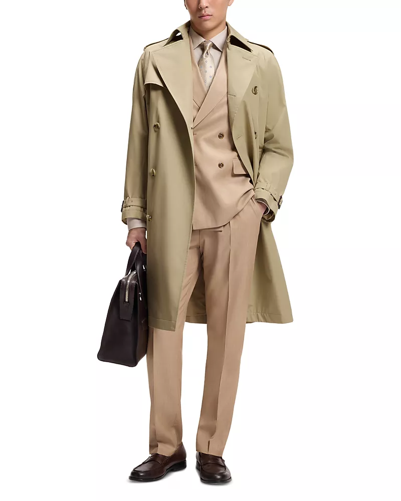 Boss Jared Belted Cotton Trench Coat