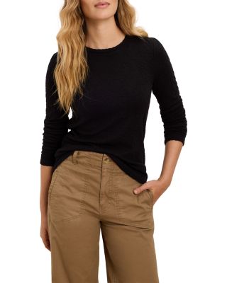 Crinkle Knit Long Sleeve Top