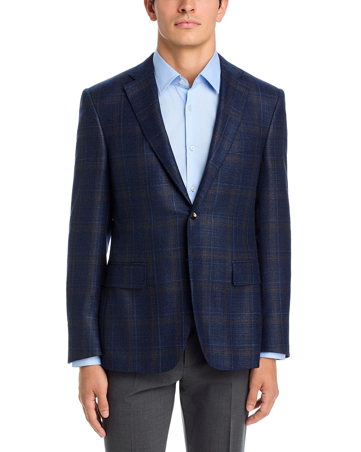 Canali Sienna Classic Fit Wool Blend Plaid Sport Coat