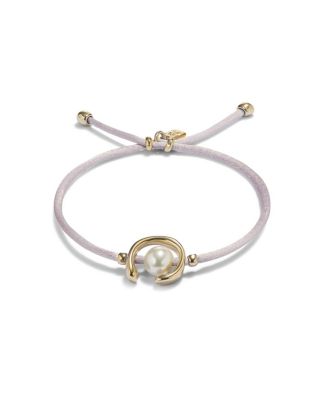  Brown Silk-Style Thread Bracelet with Pearl Shell
