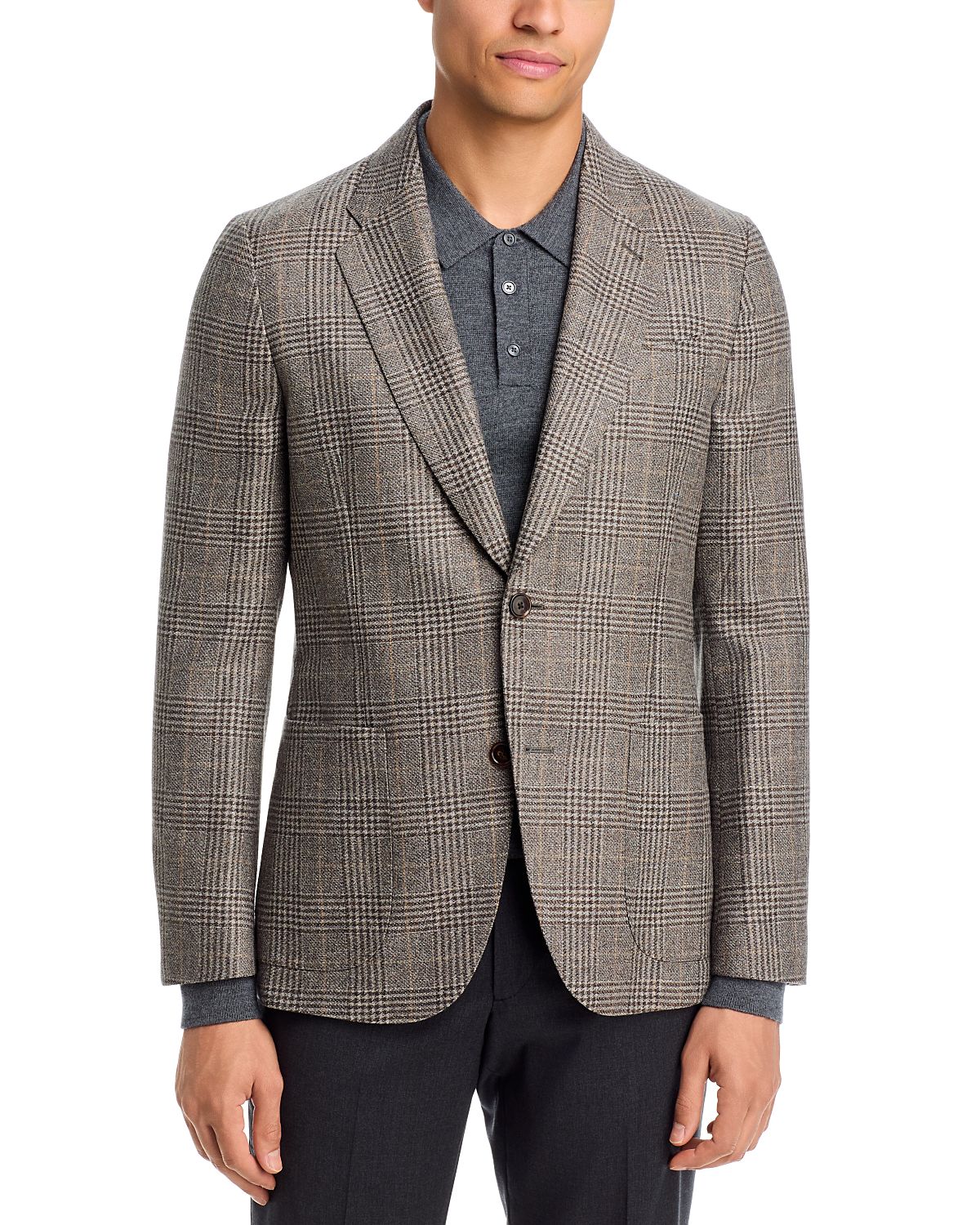 Paul Smith Regular Fit Wool Blend Plaid Jacket
