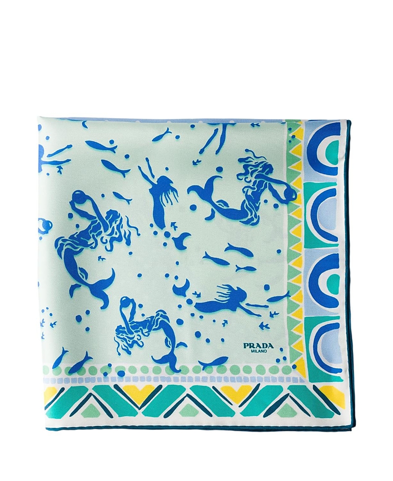 Prada Printed Silk Twill Scarf, 55 X 55 Cm · OS