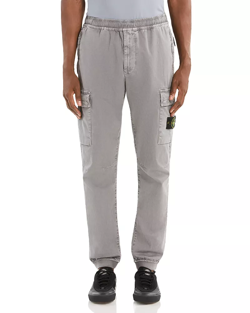 Stone Island Pantalone Skinny Fit Tapered Cotton Blend Pants