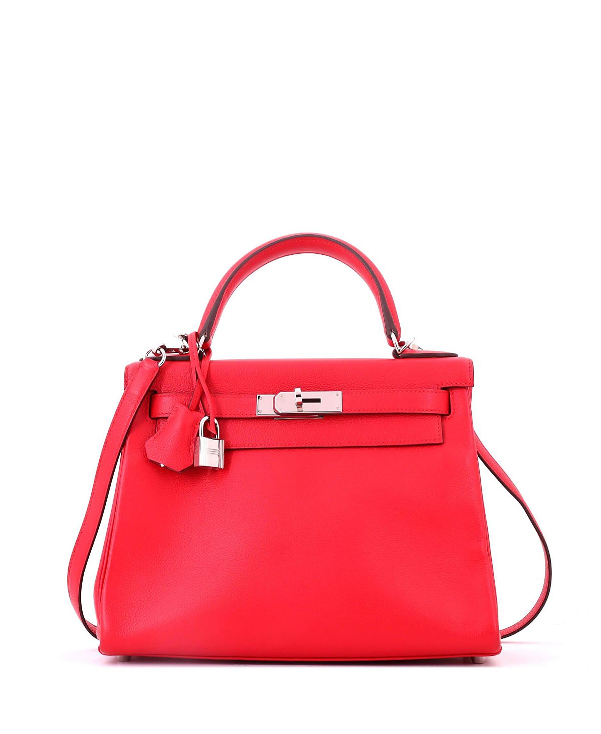 Pre-Owned HERMES Kelly 28 Handbag Verso Evercolor with Palladium Hardware