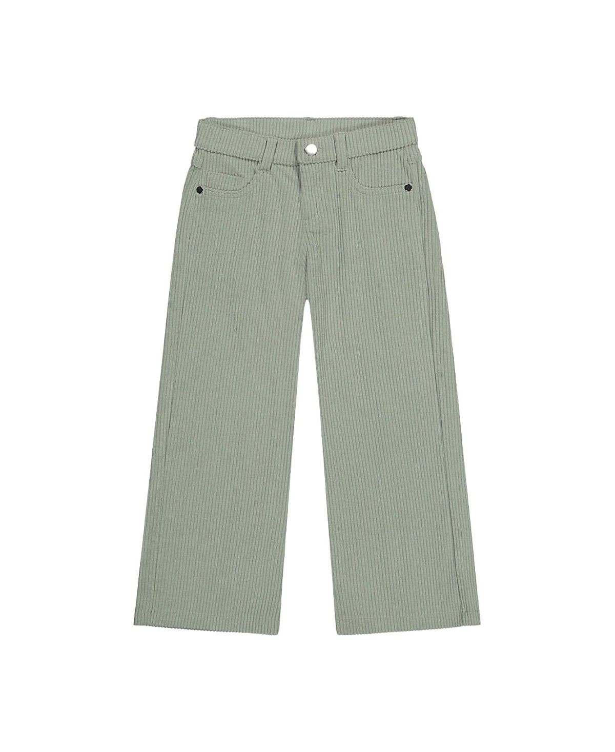 Deux par Deux Girls' Stretch Corduroy 5-Pocket Button Fly Wide Leg Pants - Big Kid