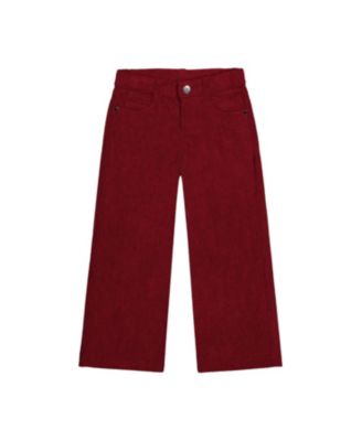 Girls' Stretch Corduroy 5-Pocket Button Fly Wide Leg Pants - Big Kid