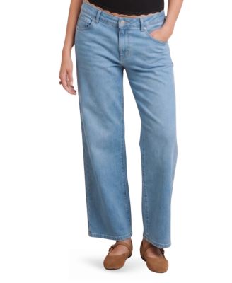 Slouch Under the Belly Boyfriend Jeans in Light Blue