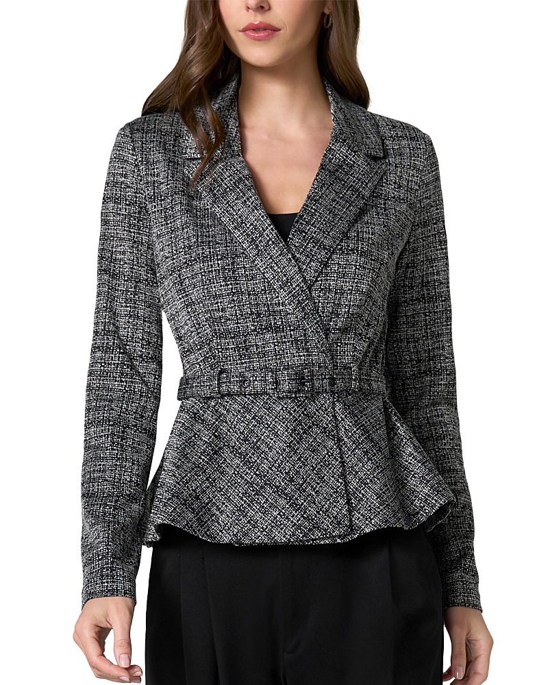 Liverpool Los Angeles Belted Peplum Tweed Blazer