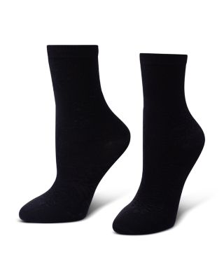 Textured Floral Crew Socks