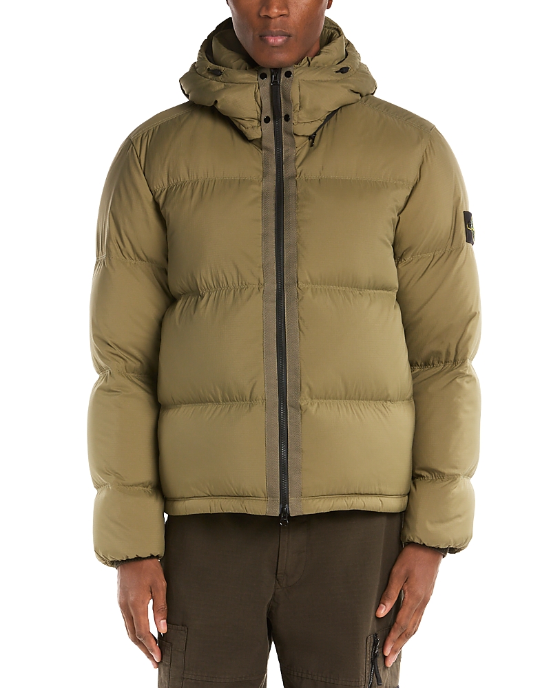 Stone Island Capospalla Logo Patch Zip Puffer Jacket