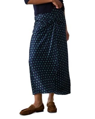 Diamond Geo print Twist Midi Skirt