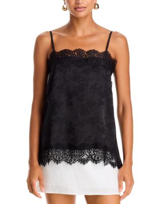 Floral Jacquard Lace Satin Tank Top - Exclusive