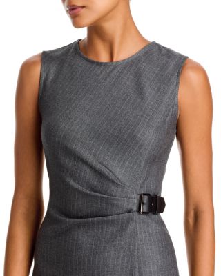 Pinstripe Sleeveless Midi Dress - Exclusive - thumbnail 3