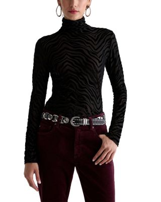 Chels Turtleneck Burnout Pattern Sweater