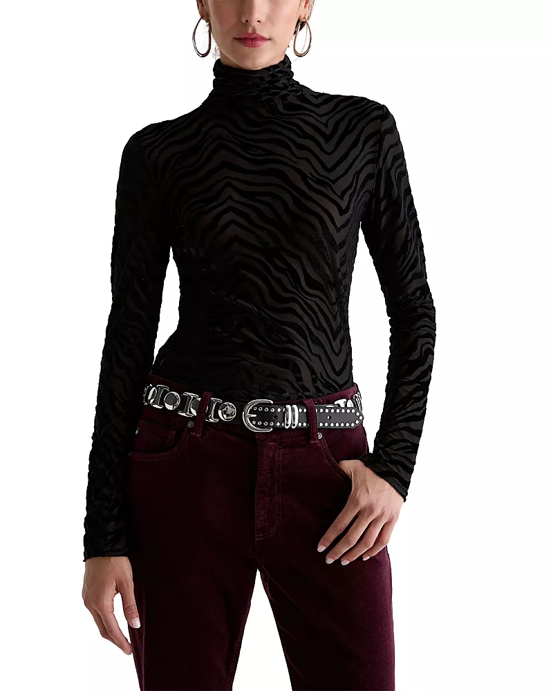 Ag Chels Turtleneck Burnout Pattern Sweater