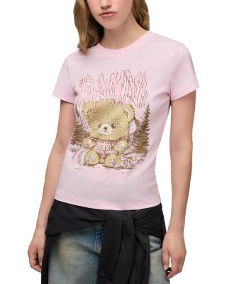 Ganni Graphic Print Cotton Baby Fit Tee