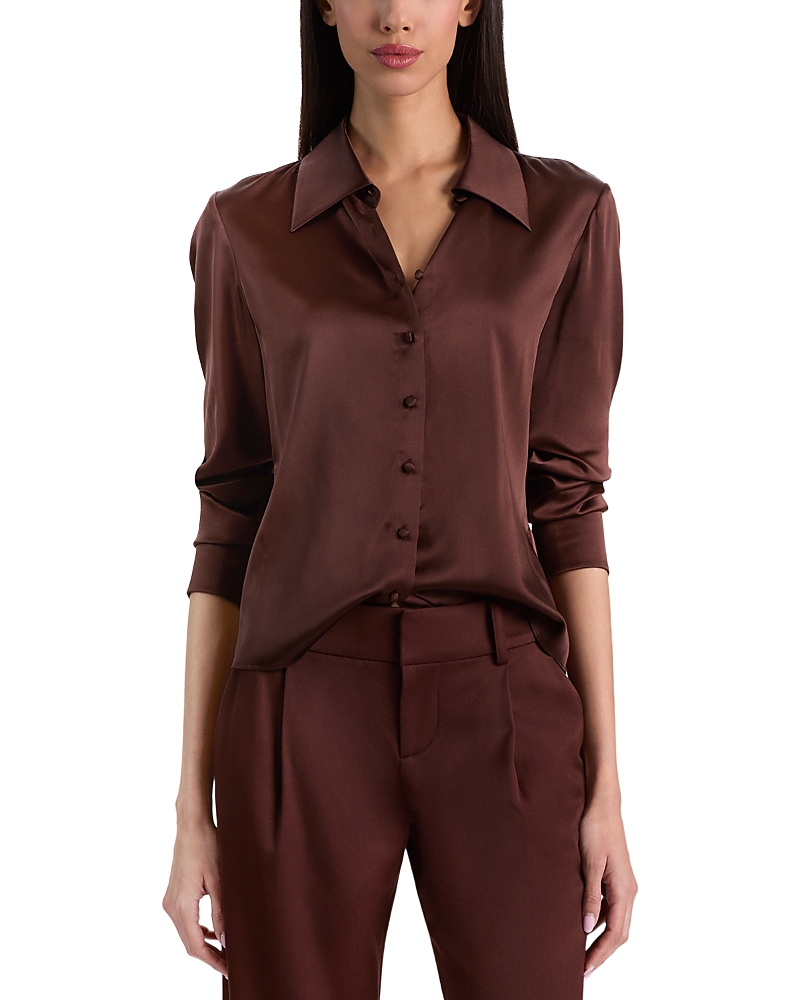 Alice and Olivia Willa 70s Collar Placket Top