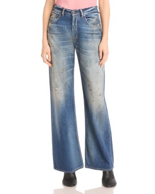 2021F Mid Rise Wide Leg Jeans in Mid Blue