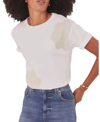  Women's Cotton Crochet Detail T-Shirt