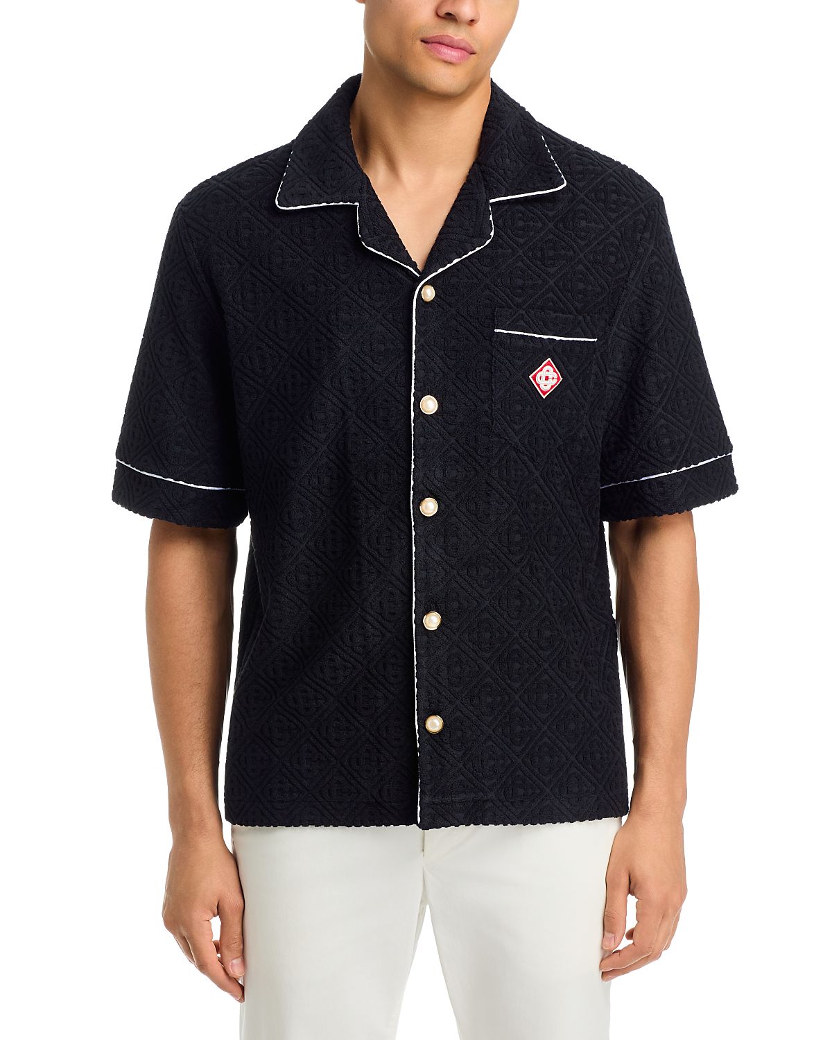 Casablanca Monogram Toweling Fabric Collared Shirt