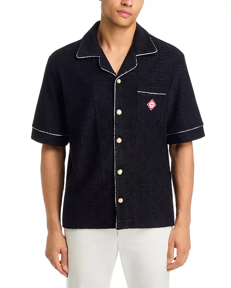 Casablanca Monogram Toweling Fabric Collared Shirt