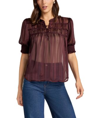 Indie Smocked Metallic Top