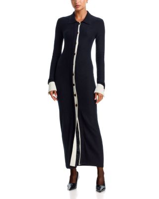Toteme Contrast Trim Knit Shirtdress