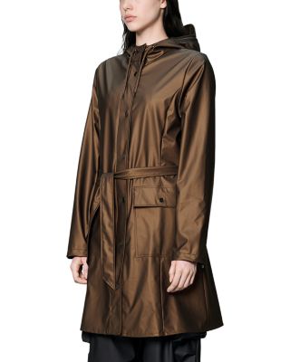 Curve Hooded Belted Waterproof Jacket