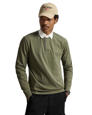 Rustic Cotton Faux Suede Rugby Polo Shirt