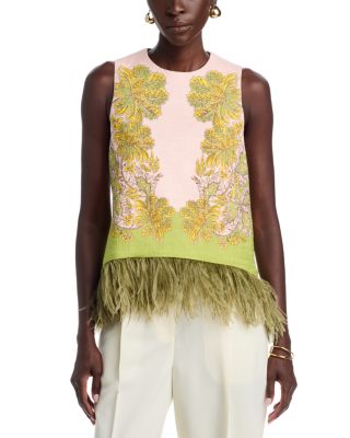 La Scala Feather Trim Top