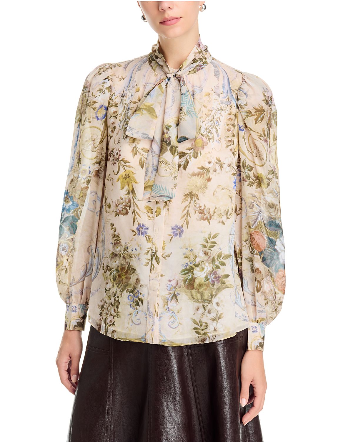 Kobi Halperin Beau Tie Neck Long Sleeve Blouse