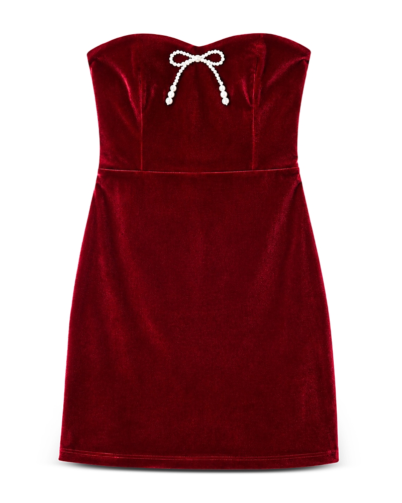 Theme Girls' Ella Wine Stretch Velour Dress - Big Kid