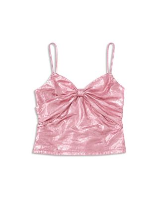 Girls' Liot Lam&eacute; Pink Tie Back Top - Big Kid