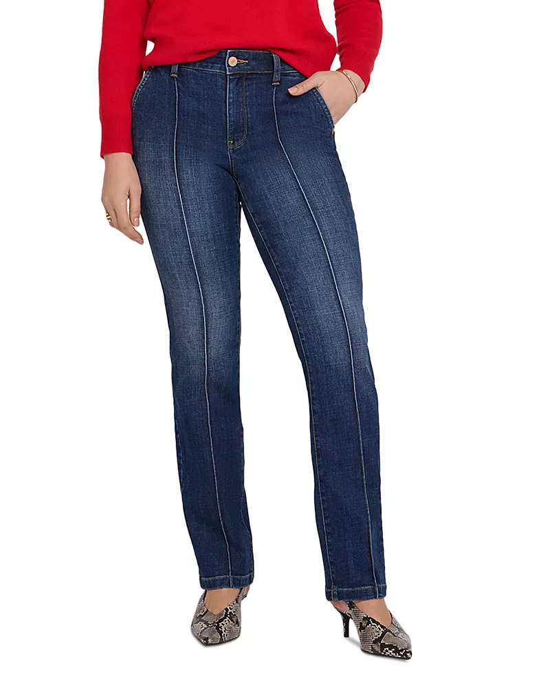 Nydj Marilyn High Rise Straight Jeans in Skylark