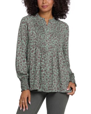 Nydj Pleated Peasant Blouse
