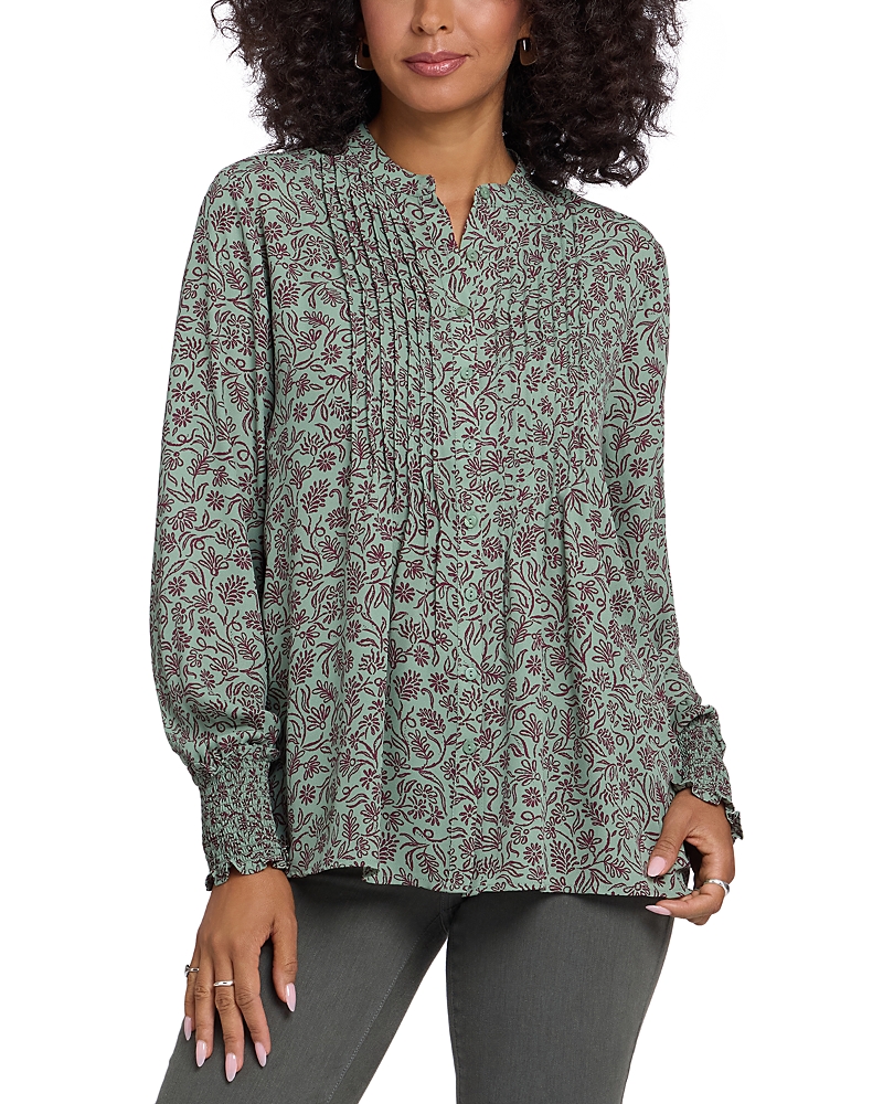 Nydj Pleated Peasant Blouse