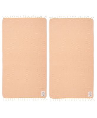 Baklan Fringed Yarn Dyed Peshtemal Bath Towel Set of 2, 35.4" x 66.9"
