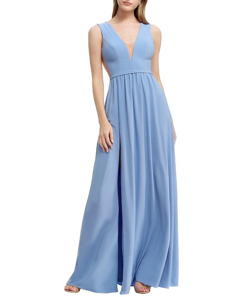 Dress the Population Katrina Plunge V-Neck High Slit Gown