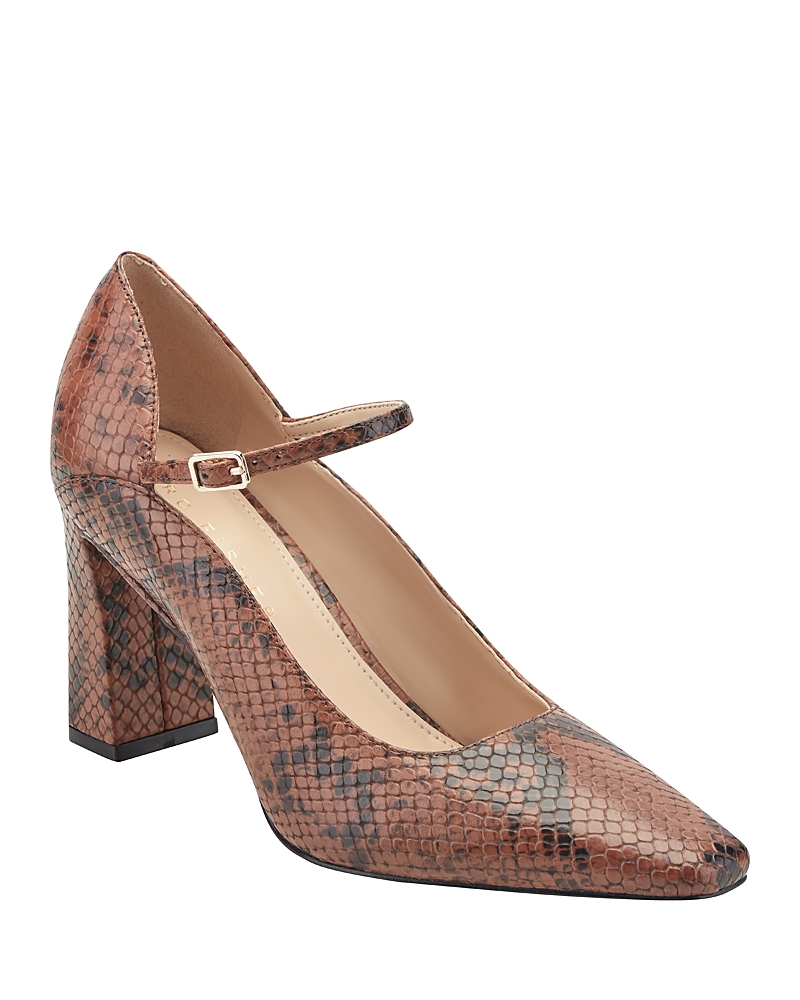 Marc Fisher Ltd. Women's Genevie Snake-Embossed Leather Mary Jane Pumps